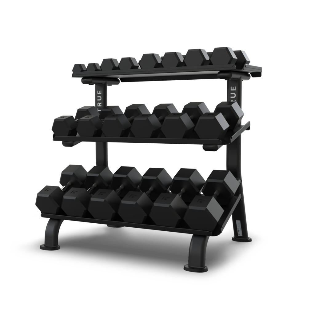 TRUE FITNESS 3-Tier Flat Tray Dumbbell Rack